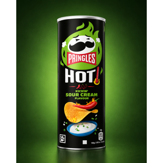 PRINGLES – HOT KICKIN SOUR CREAM FLVR